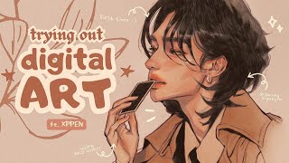 my first time trying out digital art, drawing hyunjin w/xppen ⊹ ࣪ ˖