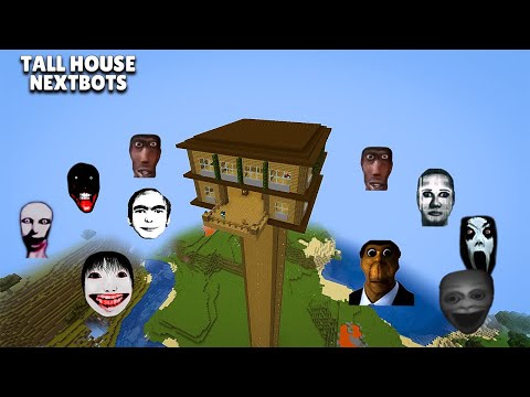 SURVIVAL TALLEST HOUSE PART 2 WITH 100 NEXTBOTS in Minecraft - Gameplay - Coffin Meme