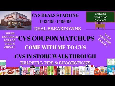 WOW Deals FREE CHEAP|CVS Deals Starting 1/13/19|CVS Walkthrough Coupon Matchups|Come with me to CVS! Video