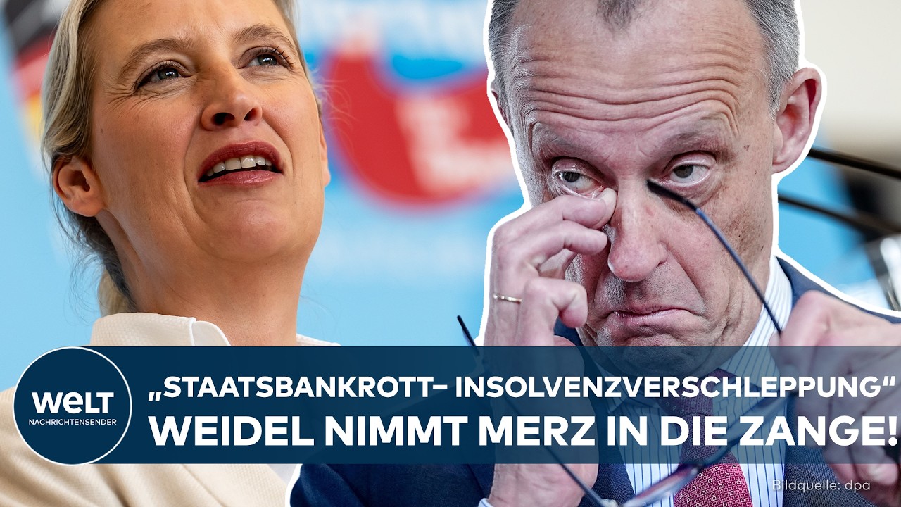AFD: „Insolvenzverschleppung!“ Weidel nimmt Kanzler Merz kräftig in die Zange!