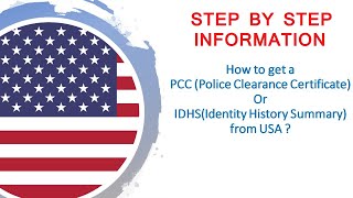 USA PCC | Police Clearance Certificate by FBI | IdHS | Identity History Summary document by FBI, USA