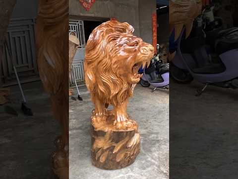 Lion Attitude 🦁#shorts #lion #woodcarving