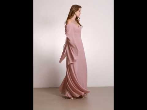 A-Line V-neck Floor-Length Chiffon Bridesmaid Dress