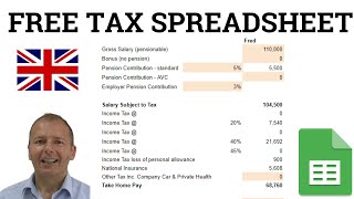 UK Income Tax Calculator Spreadsheet - free file to download save on taxes