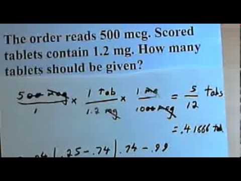 Drug Calculations - basic examples with unit conversion  105