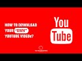 How To Download Your OWN YouTube Video In Laptop High Resolution Backup Your Video 2022