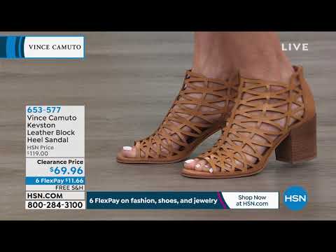 Vince Camuto Kevston Leather BlockHeel Sandal