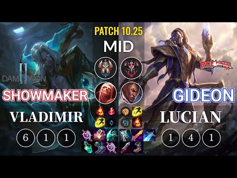 DWG ShowMaker Vladimir vs KT GIDEON Lucian Mid - KR Patch 10.25