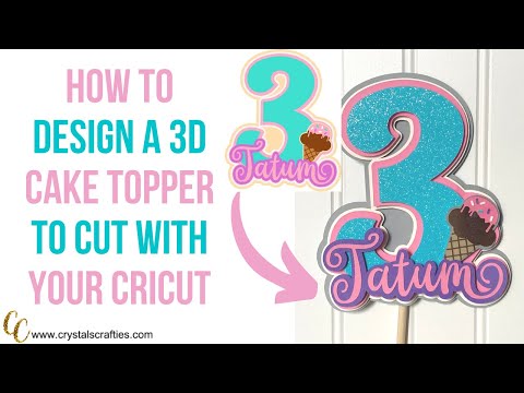 Part of a video titled How to design a 3D cake topper to cut with your Cricut - YouTube