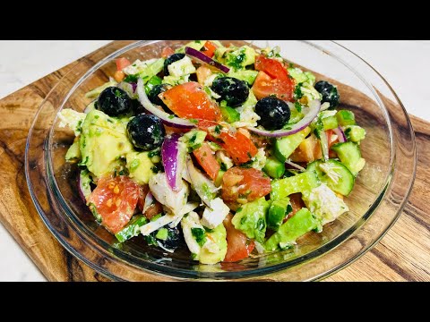 Chicken Cucumber Tomato and Avocado Salad/Healthy Salad Recipes for weight loss