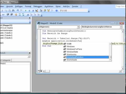 Ausgewählte Werte summieren - Excel VBA  Episode 80