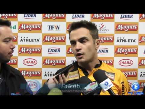 Entrevista do jogador  Falcão do Magnus que venceu por 6 a 4 do Pato Futsal