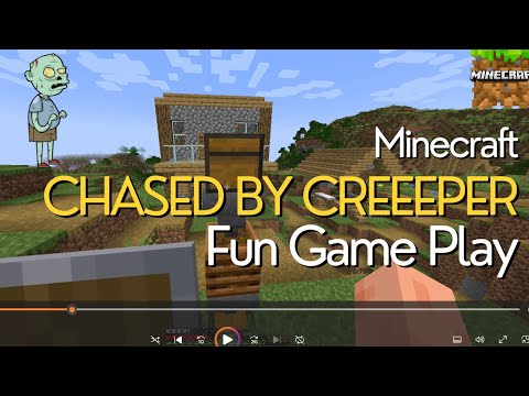 Minecraft Fun Game play, chased by creepers, cave exploration and farming