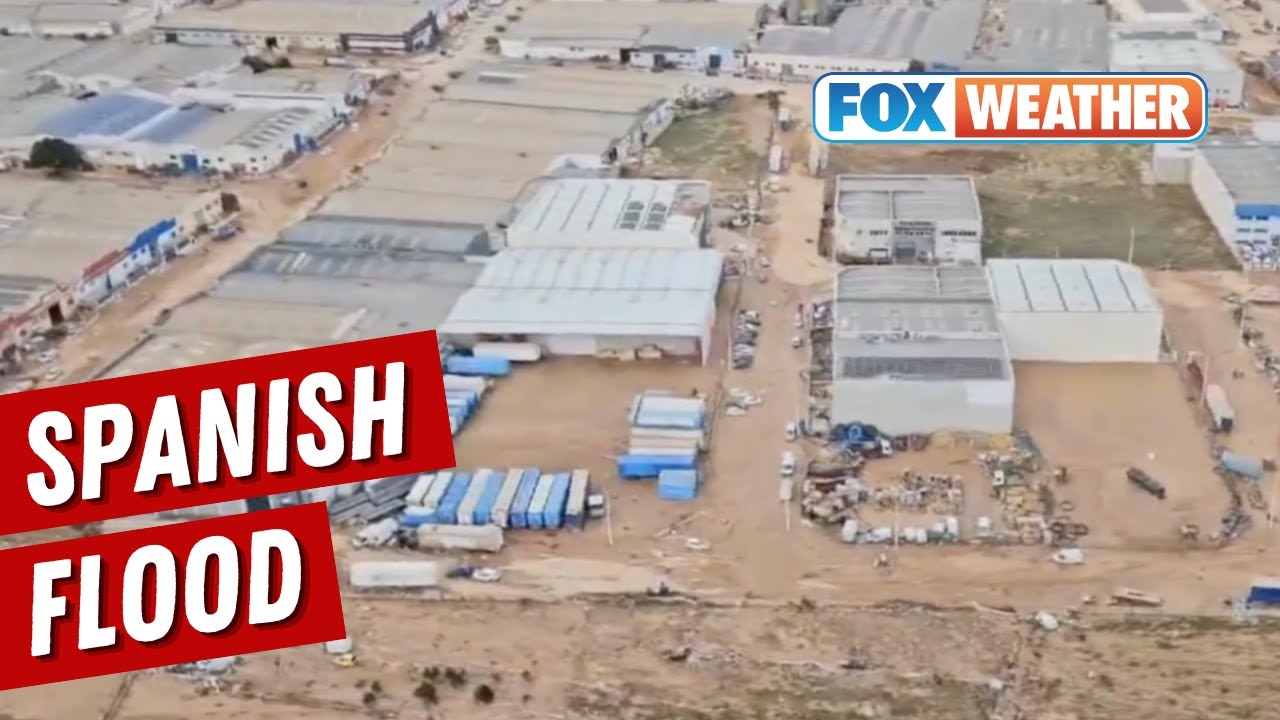 Aerial Footage Shows Flooded Spanish Town Covered In Mud