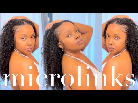 DIY Microlink Loop Extensions Kinky Curly Hair ft Y wigs  (this is my hair now lol!)