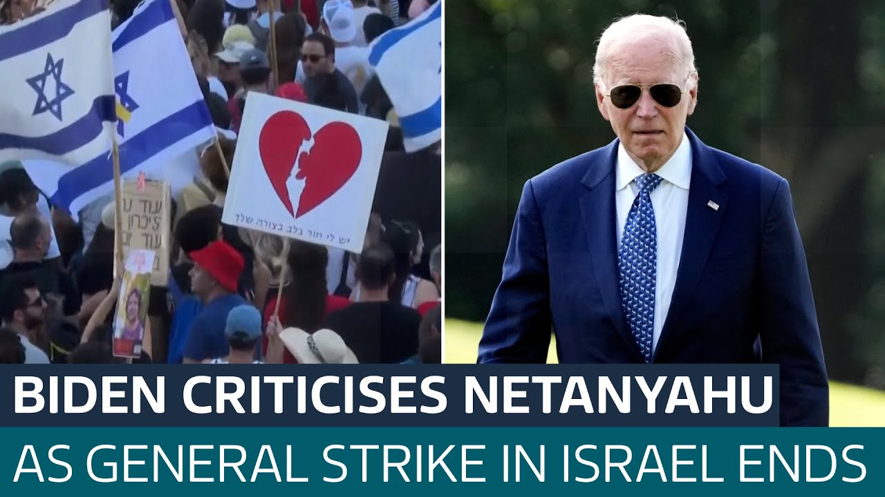 Netanyahu criticised by Biden as thousands take to the streets in Israel| ITV News
