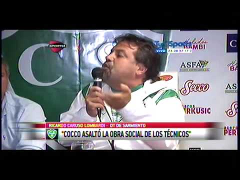 Conferencia de Caruso Lombardi al asumir en Sarmiento.