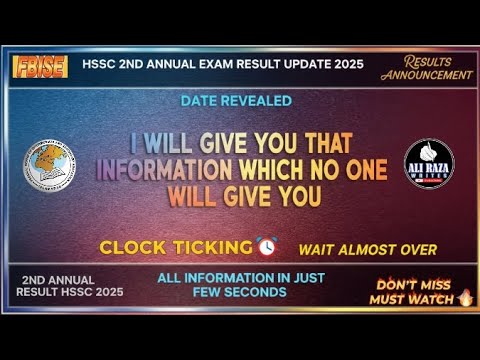 HSSC FBISE 2nd Annual Result Date 2025 | Hssc Result Date 2025 | Fbise result 2025 | Result Date 9th