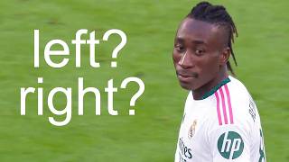Yan Diomande dribbles with both feet…