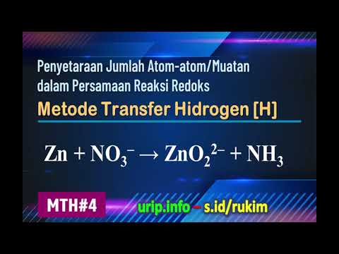 Metode Transfer Hidrogen [H], Redoks Zn + NO3– → ZnO22– + NH3   (MTH-4)