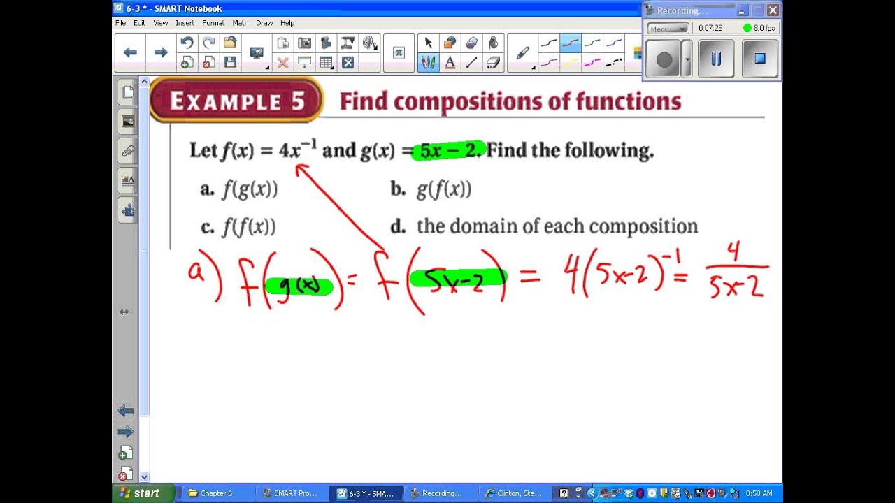 Alg II 6-3 Perform Function Operations and Composition