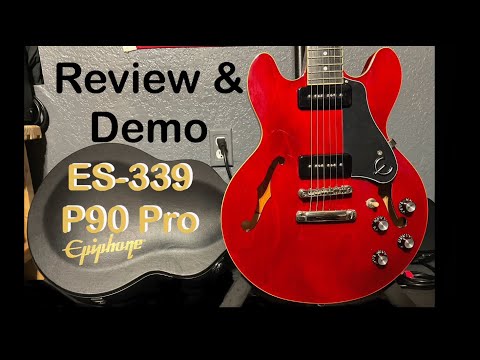 Epiphone ES 339 P90 Pro Cherry 2017 Review & Demo￼ 😎🎸🦯🌻🐈💙🩵❤️