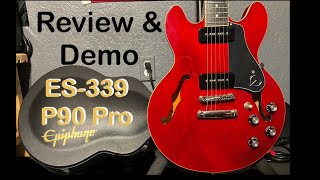 Video thumbnail for Epiphone ES 339 P90 Pro Cherry 2017 Review & Demo￼ 😎🎸🦯🌻🐈💙🩵❤️ by HolyRoller Guitars