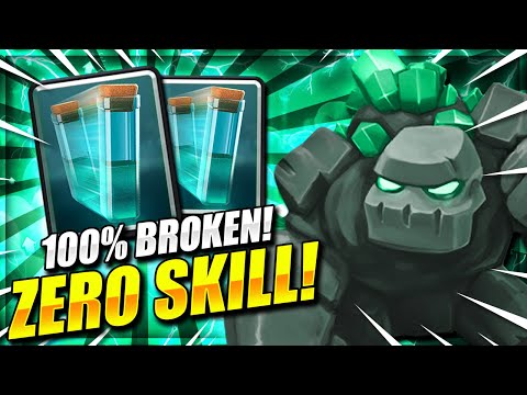 THIS IS LIKE CHEATING!! ZERO SKILL GOLEM DECK IN CLASH ROYALE!!