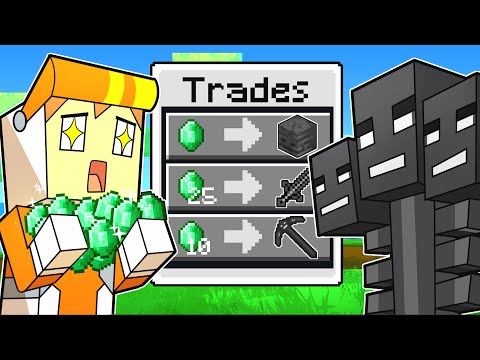 minecraft but MOBS HAVE OVERPOWERED TRADES