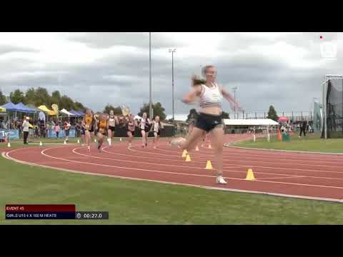 Girls U15 4 x 100m Heat 2 - 2019 SUBWAY State Relay Championships // LAVicTV