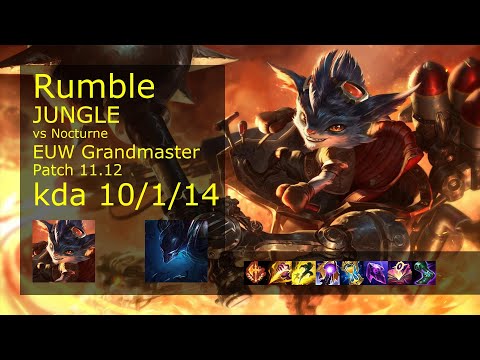 Rumble Jungle vs Nocturne - EUW Grandmaster 10/1/14 Patch 11.12 Gameplay