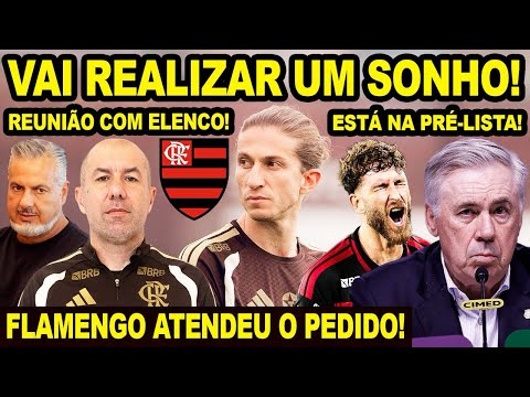 FLAMENGO ATENDE PEDIDO PARA FILIPE LUIS! JARDIM FEZ REUNIÃO COM O ELENCO! ANCELOTTI QUER LÉO PEREIRA