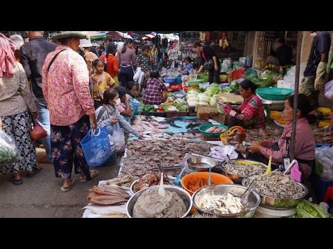 Oudong Countryside Market @Kandal Province - Daily Lifestyle Of Khmer People In Countryside Market