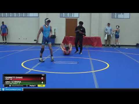 [boutNo] 114 Garrett Evans Iowa Vs Gino Schinina Team New Jersey