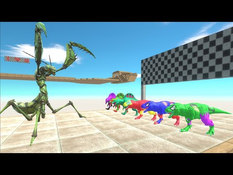 AVENGERS CHAMPIONSHIP SPEED RACE DINOSAURS DEATH CLIMB - Animal Revolt Battle Simulator