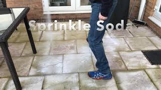 Removing Moss from a patio with Soda Crystals