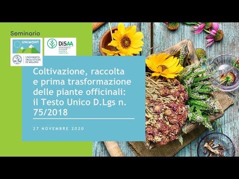 , title : 'Coltivazione, raccolta e prima trasformazione delle piante officinali: Testo Unico D.Lgs n.75/2018'