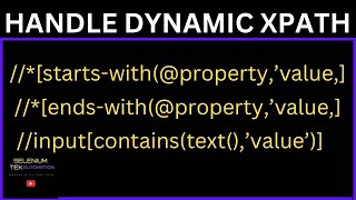 starts-with XPath In Selenium || How to Handle Dynamic Xpaths in Selenium || ends-with and contains