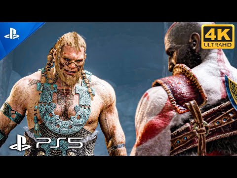 God of War PS5 - Kratos vs. Thor Son Fight Scene (4K ULTRA HD Next-Gen Graphics Gameplay)