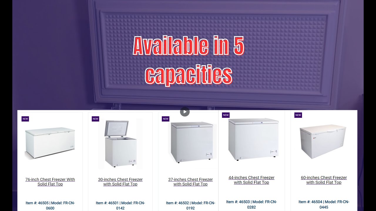 Video thumbnail for 60" One (1) Door Chest Freezer with Solid Flat Top, 15.3 cu.ft. (433 L)