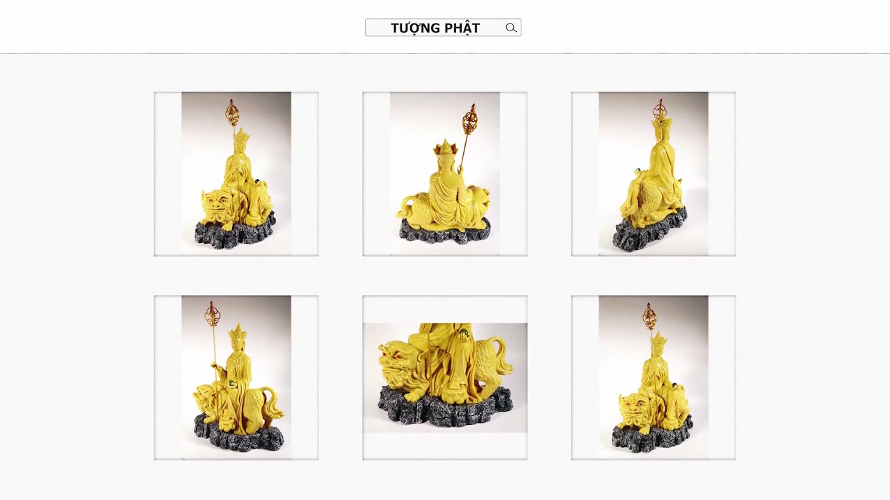 Tượng Phật Địa Tạng Vương Bồ Tát cưỡi hổ vẽ áo vàng lớn - Cao 35cm