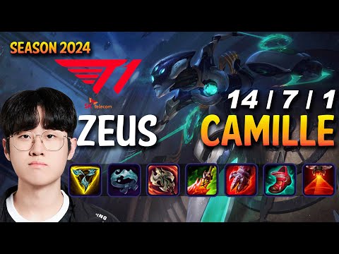 T1 Zeus CAMILLE vs K'SANTE Top - Patch 14.2 KR Ranked | lolrec
