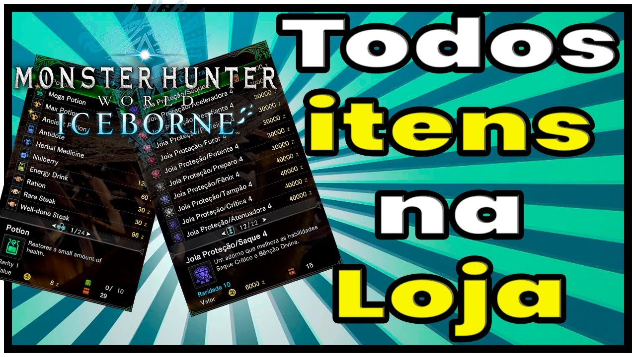 ✔️ Loja do Monster Hunter World com TODOS OS ITENS LIBERADOS pra VENDA  [Atualizado 2022]