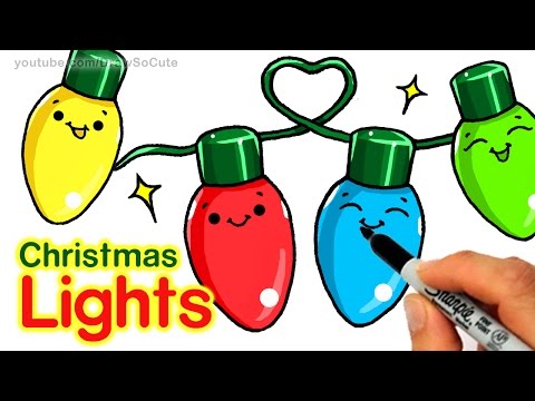 How to Draw Christmas Holiday Lights step by step Easy...