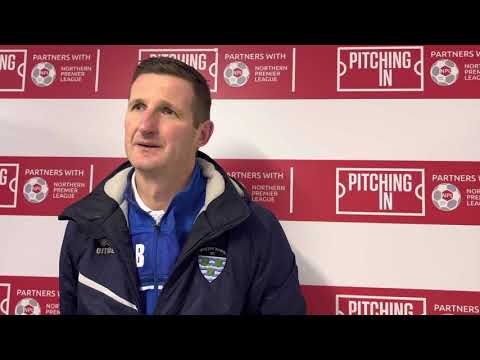 Lee Bullock reacts to the 4-2 win over Mickleover