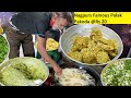 Hard Working Old Man Preparing Tasty Crispy Palak Pakoda Superb Palak Pakoda Full Preparation