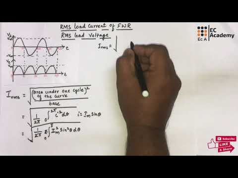 #127 rms Load current and rms load voltage of Full wave rectifier || EC Academy