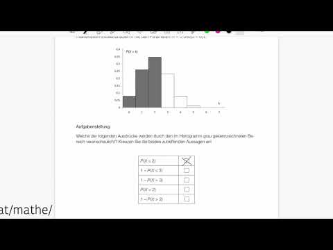 Mathelernen mit Martin Matura-Beispiel PK14_T1_19 Histogramm einer Binomialverteilung