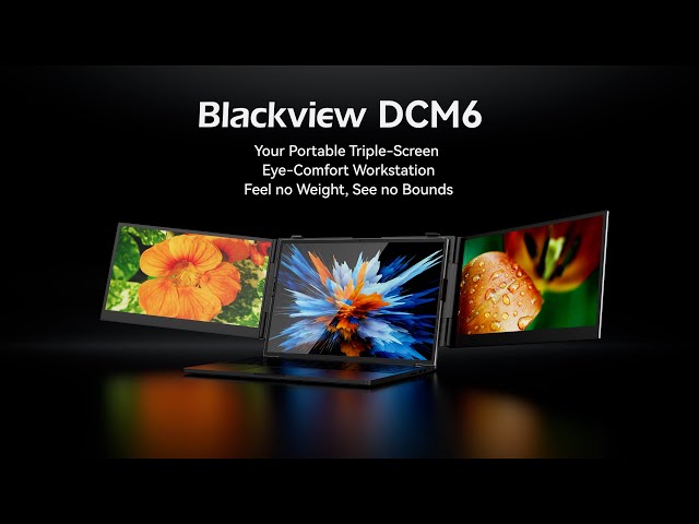 Monitor portátil Blackview DCM6 14" FHD ultradelgado 60Hz Altavoz TÜV compatible portátiles 13-17.3" video