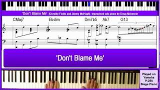 'Don't Blame Me' - solo jazz piano tutorial